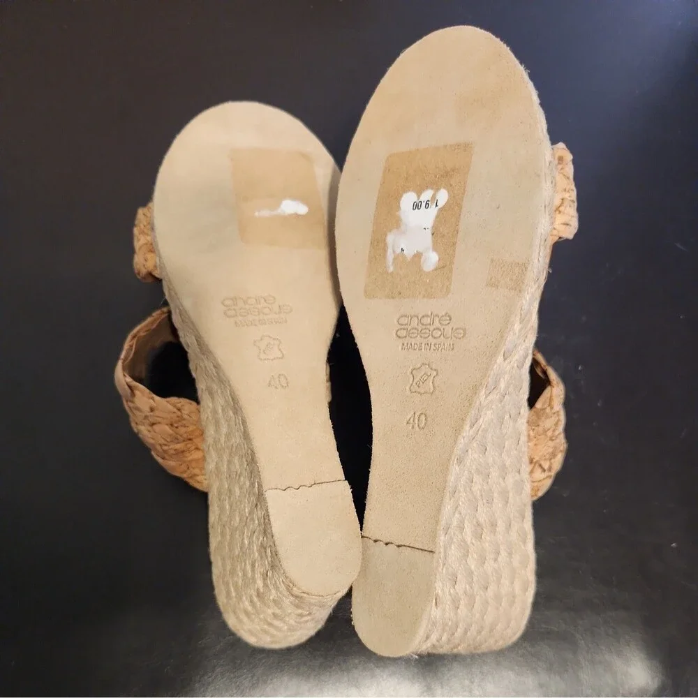 André Assous Aria Espadrille Wedge Beige Sandals EU 40